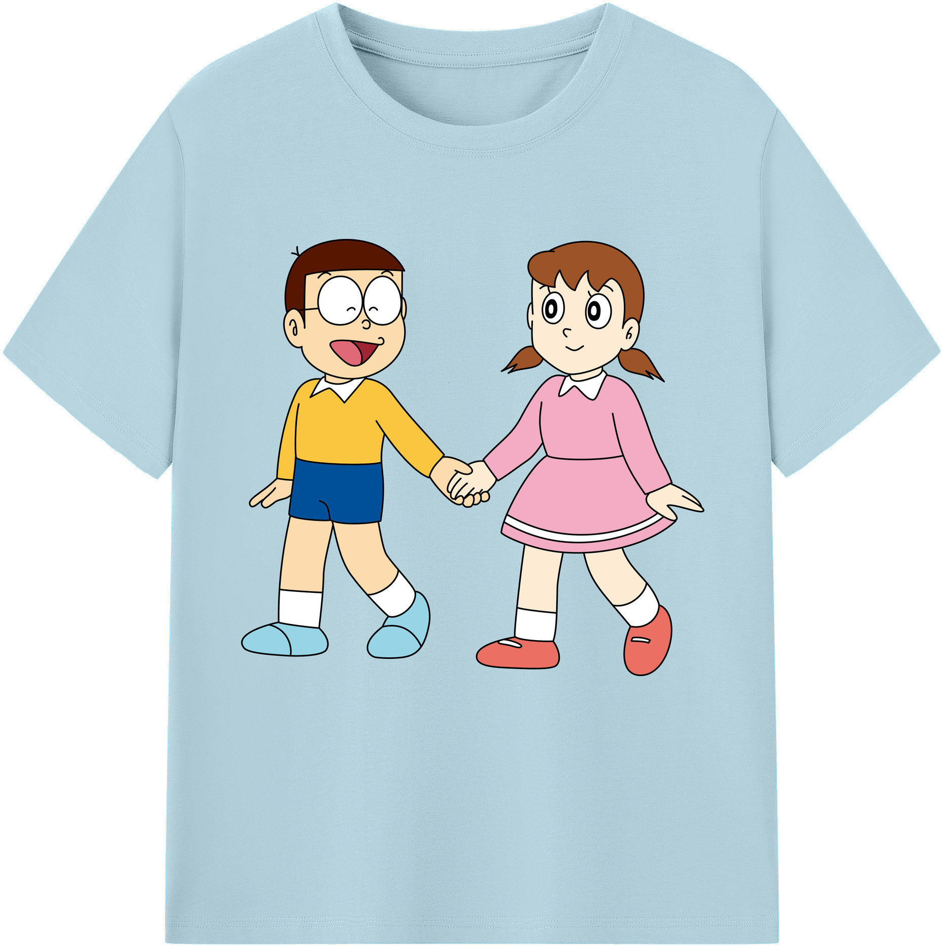 （画像用） ドラえもん 野比 のび太 Doraemon Nobita Nobi 綿100％半袖Tシャツ（フロントプリント）